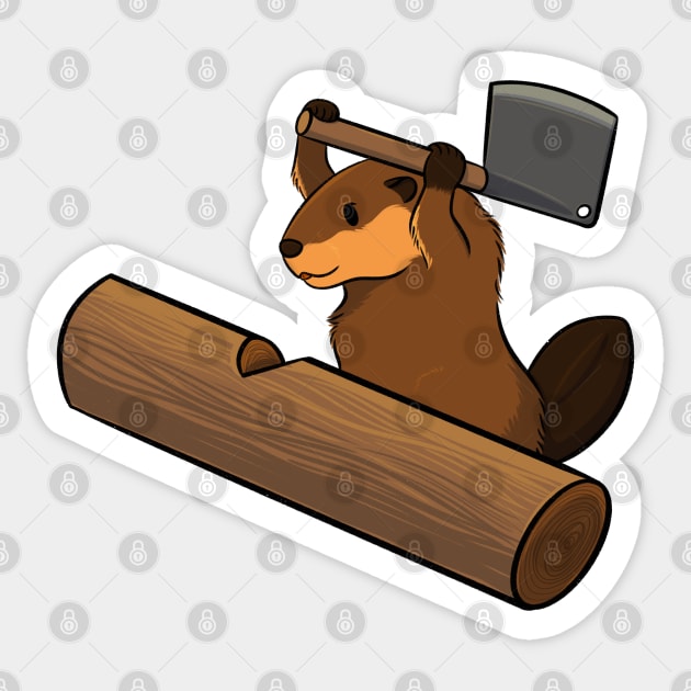 Beaver Sticker by DeguArts